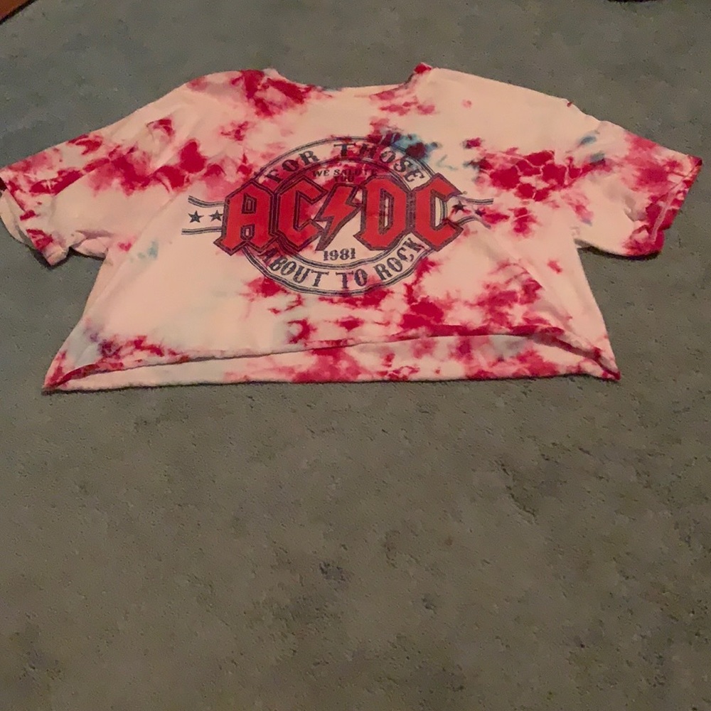 AC/DC Tie Dyed Cropped Tee